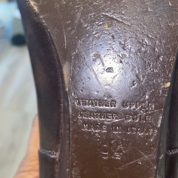 Migliorini Brown Leather Riding Boots gently worn size 9.5 with gold accent - Picture 9 of 9